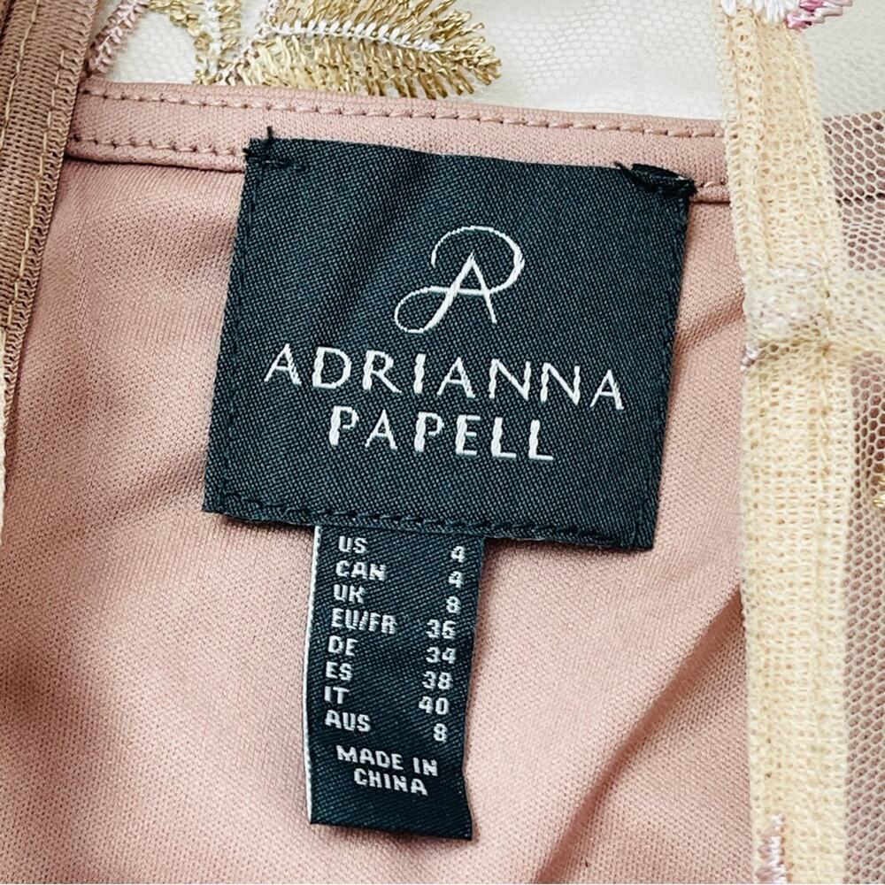 Adrianna Papell size 4 FLORAL EMBROIDERED FLARED DRESS NWT - Picture 14 of 14